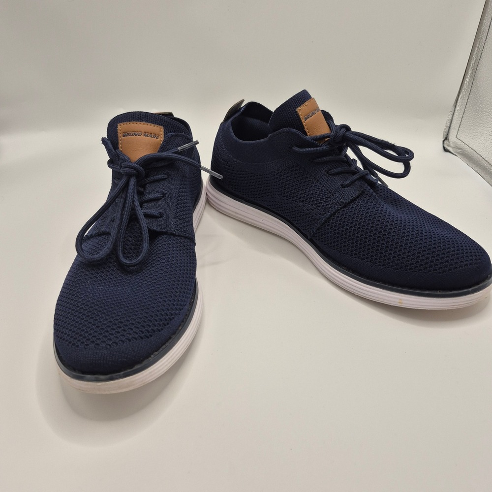 Bruno Marc Grand-01 Mens Navy Blue Knit Oxford Sneakers Size 9.5 Lightweight